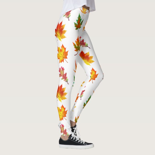Multicolor Autumn Leaves  Leggings (Right)
