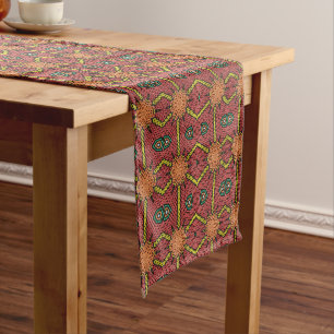 Multicolor beaded design on short table runner