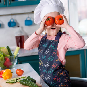 Multicolor Bicycle Pattern Apron