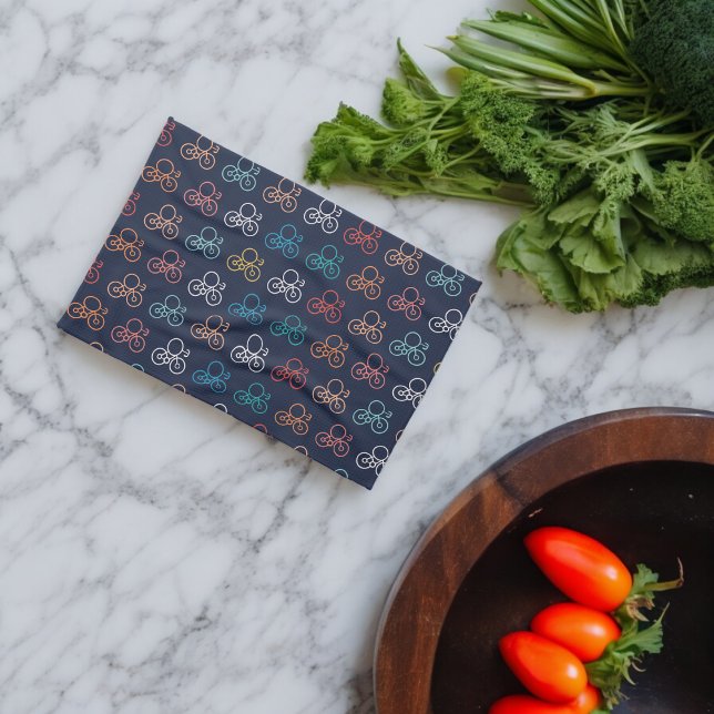 Multicolor Bicycle Pattern Kitchen Towel (Kitchen Towel)