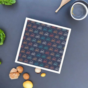 Multicolor Bicycle Pattern Napkins