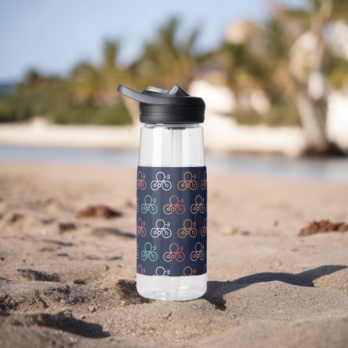 Multicolor Bicycle Pattern Water Bottle