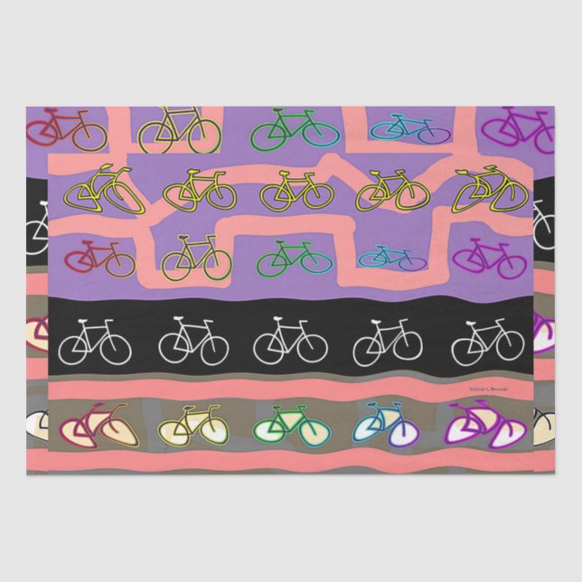 Multicolor Bicycles  Tissue Paper (Front)