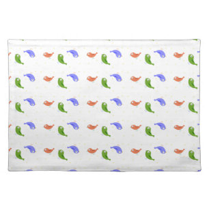 Multicolor birds cloth placemat