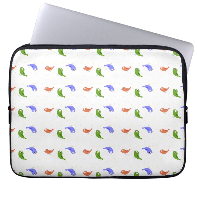 Multicolor birds laptop sleeve (Front)