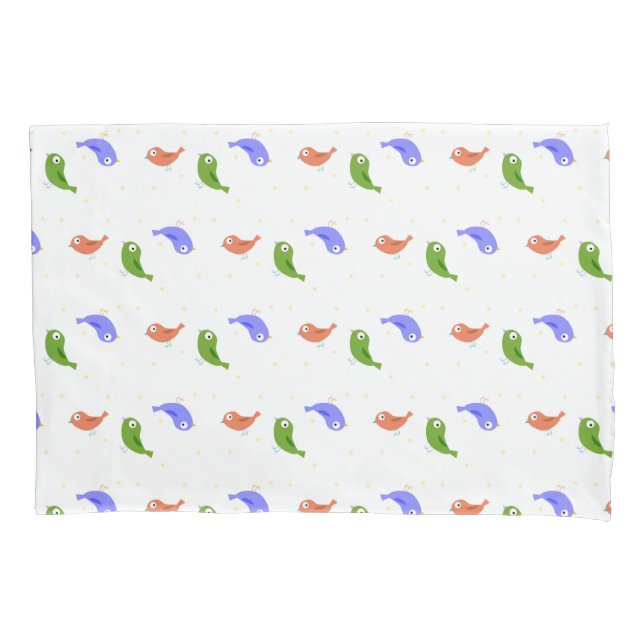 Multicolor birds pillow case (Front)