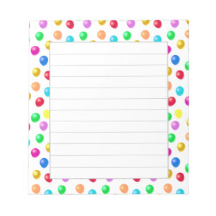 Multicolor Birthday Balloons Lined Notepad