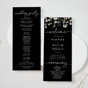 Multicolor Boho Fall Floral Wedding Program