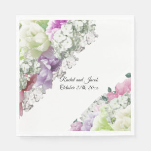 Multicolor Bouquet of Floral Wedding Paper Napkins