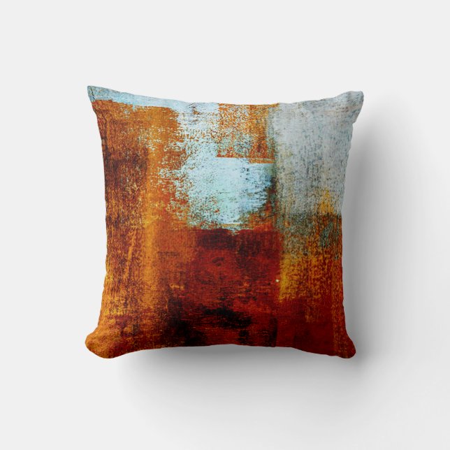 Multicolor brush strokes in oil structure. Grunge  Throw Pillow (Front)