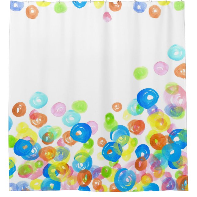 Multicolor Bubbles Design 21 Shower Curtain (Front)