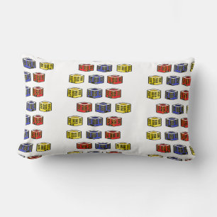 multicolor buildings lumbar pillow