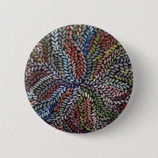 Multicolor bush medicine leaves pinback button