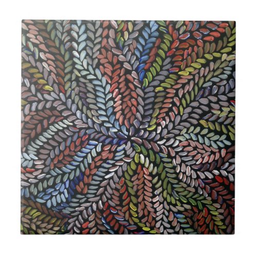Multicolor bush medicine leaves tile