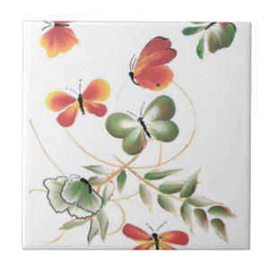 MultiColor Butterflies Art Tile