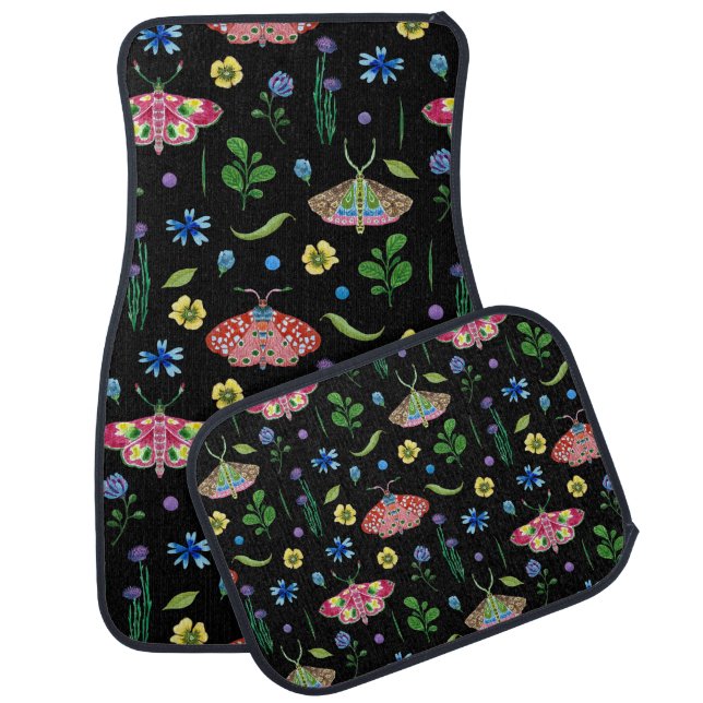 Multicolor Butterflies: Bright Seamless Pattern Car Floor Mat (Set)