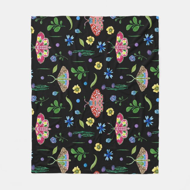 Multicolor Butterflies: Bright Seamless Pattern Fleece Blanket (Front)