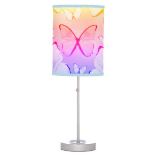 Multicolor Butterfly Print Table Lamp