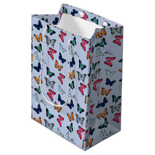 Multicolor Butterfly with Custom Background Color Medium Gift Bag