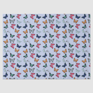 Multicolor Butterfly with Custom Background Color Tissue Paper