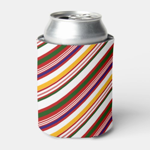 Multicolor Candy Cane Stripes Christmas Can Cooler