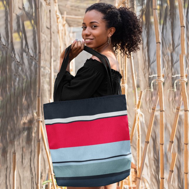 Multicolor Casual Stripes Tote Bag (Creator Uploaded)