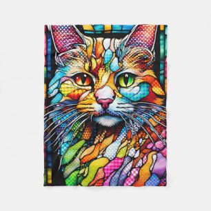 Multicolor Cat 708 Patterns Fleece Blanket
