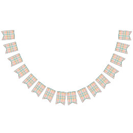 Multicolor Checkered Plaid Bunting Flags