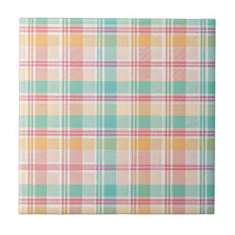 Multicolor Checkered Plaid Ceramic Tile