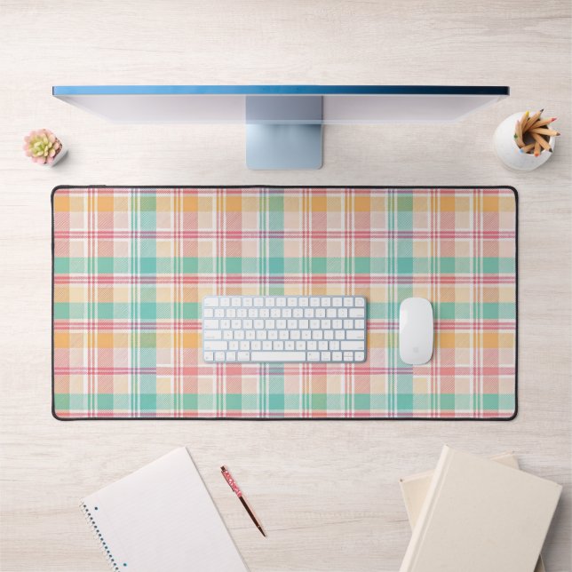 Multicolor Checkered Plaid Desk Mat (Office 1)