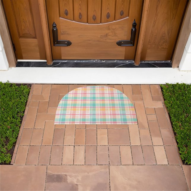 Multicolor Checkered Plaid Doormat (Outdoor)