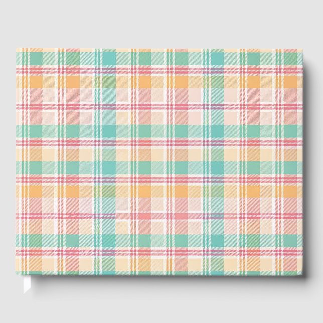 Multicolor Checkered Plaid Guest Book (Front)