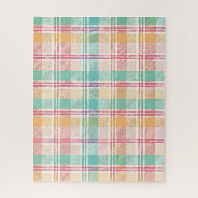Multicolor Checkered Plaid Jigsaw Puzzle (Vertical)