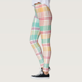 Multicolor Checkered Plaid Leggings