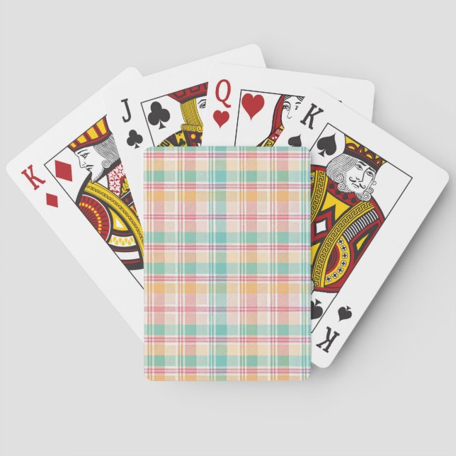 Multicolor Checkered Plaid Poker Cards (Back)