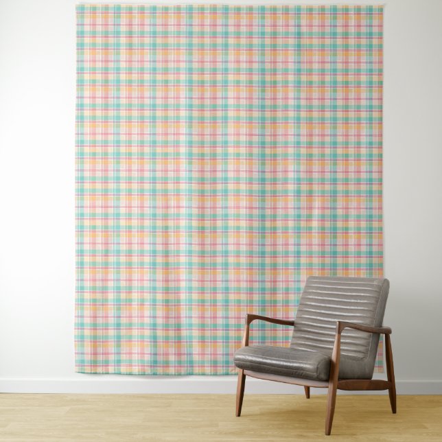 Multicolor Checkered Plaid Tapestry (In Situ)