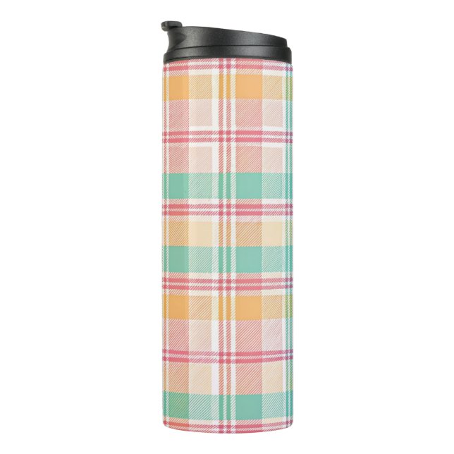 Multicolor Checkered Plaid Thermal Tumbler (Rotated Right)