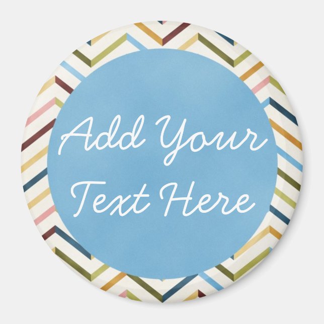 MultiColor Chevron Custom Round Magnet (Front)