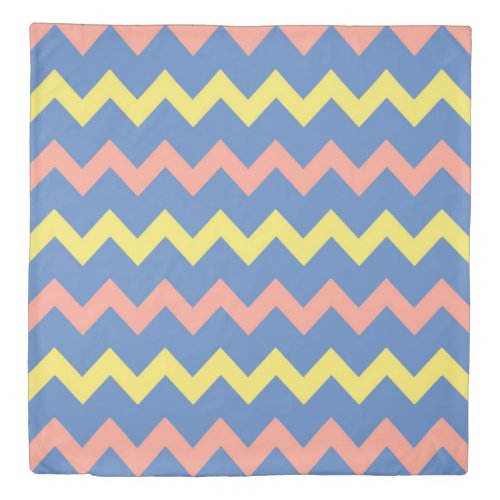 Multicolor chevron zigzag pattern duvet cover