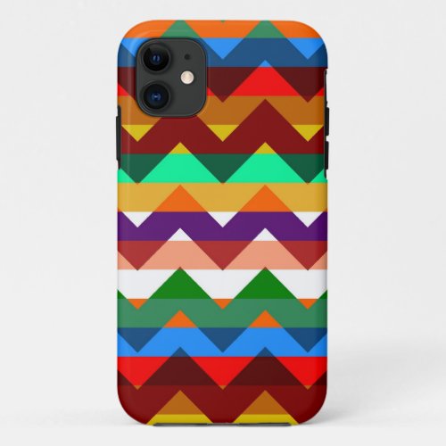 Multicolor Chevron Zigzag Stripe Pattern 10 iPhone 11 Case