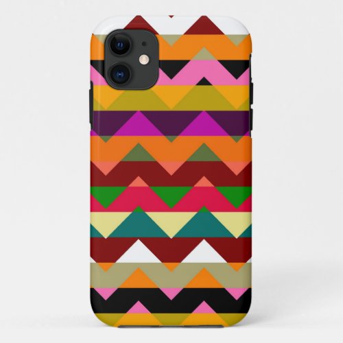Multicolor Chevron Zigzag Stripe Pattern 11 iPhone 11 Case