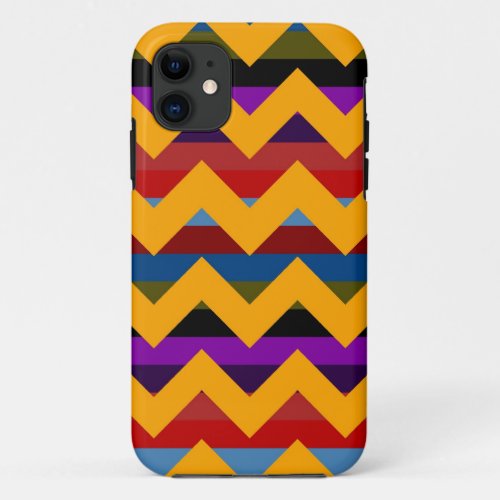 Multicolor Chevron Zigzag Stripe Pattern 13 iPhone 11 Case