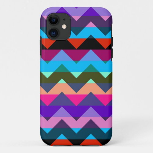 Multicolor Chevron Zigzag Stripe Pattern 2 iPhone 11 Case