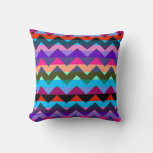 Multicolor Chevron Zigzag Stripe Pattern 2 Throw Pillow