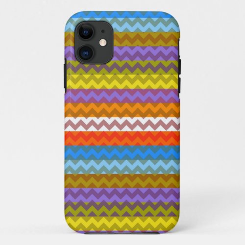 Multicolor Chevron Zigzag Stripe Pattern 4 iPhone 11 Case