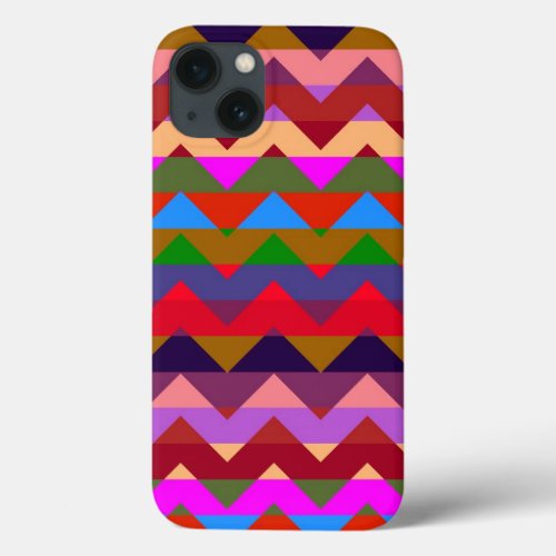 Multicolor Chevron Zigzag Stripe Pattern 4 iPhone 13 Case
