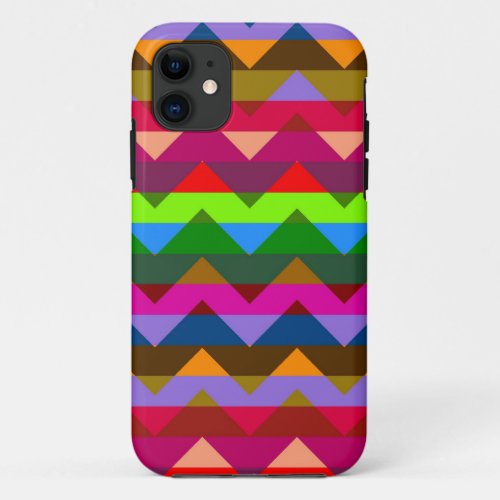 Multicolor Chevron Zigzag Stripe Pattern 5 iPhone 11 Case