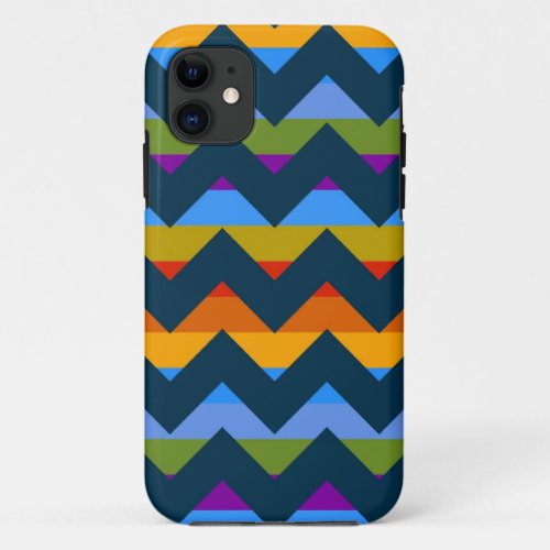Multicolor Chevron Zigzag Stripe Pattern 8 iPhone 11 Case