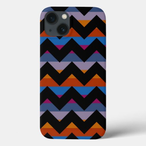 Multicolor Chevron Zigzag Stripe Pattern iPhone 13 Case
