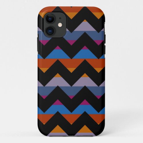 Multicolor Chevron Zigzag Stripe Pattern iPhone 11 Case
